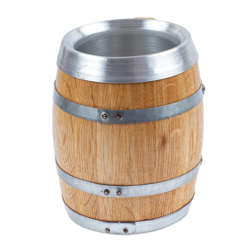 Novica Handmade Memories From The Tavern Wood And Stainless Steel Beer Mug