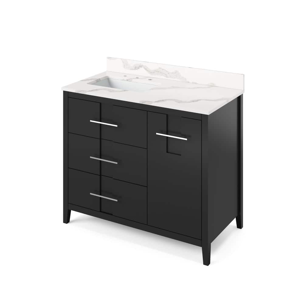 Jeffrey Alexander VKITKAT42R-QUARTZ Katara 42" Free Standing Vanity