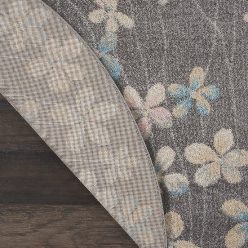 HomeRootsFloral Contemporary Round Area Rug - 63' X '63' X '0.5