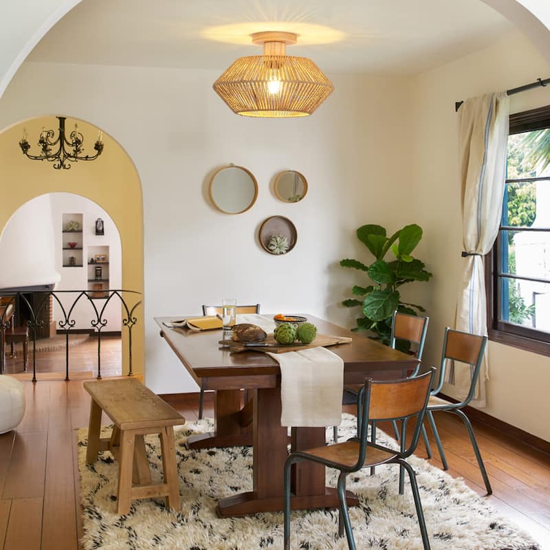 Bohemian Style Semi Flush Mounts Light Fixture for Bedroom Living Room Restaurant Hallway