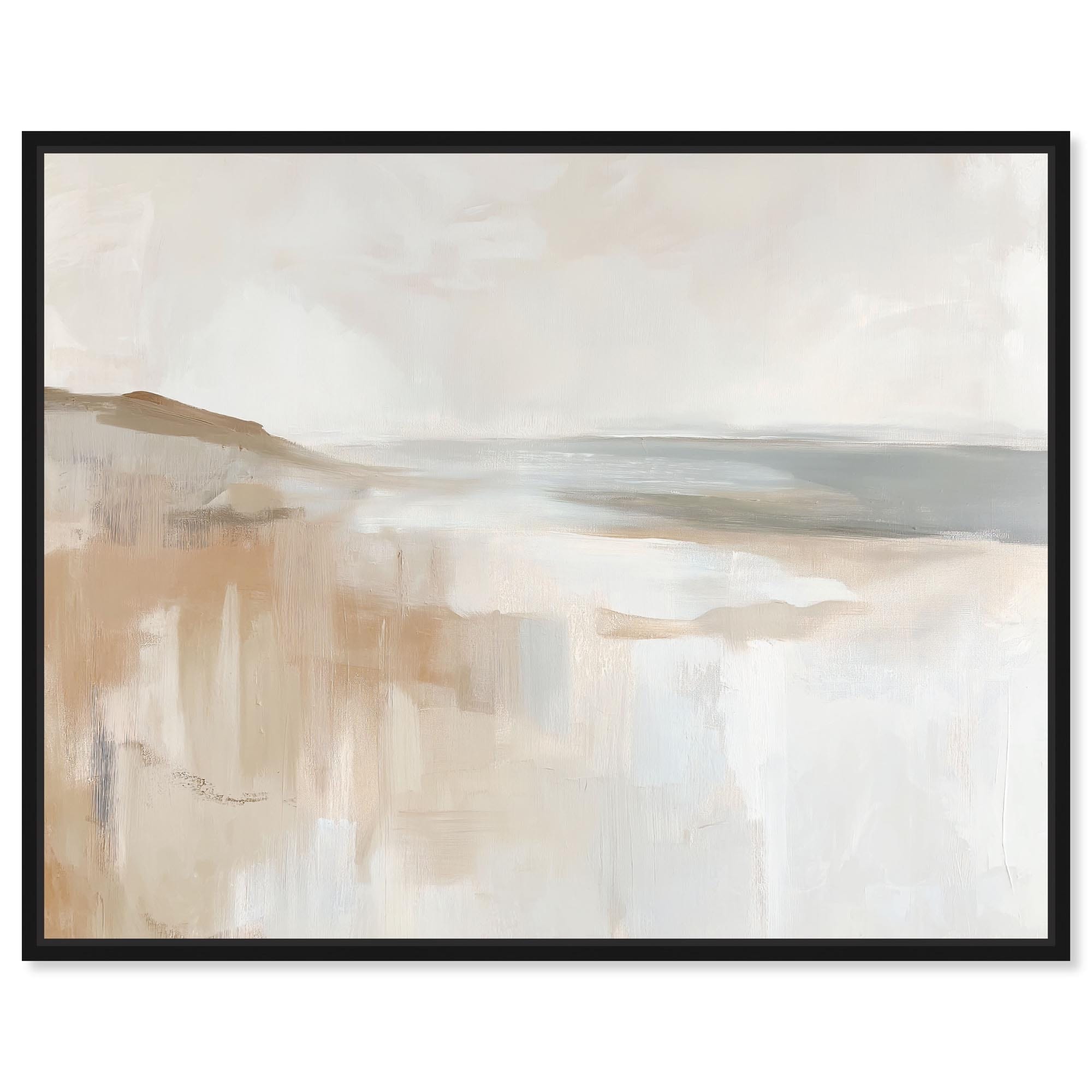 Winter Beach Abstract Art Framed Canvas Print by Art Remedy