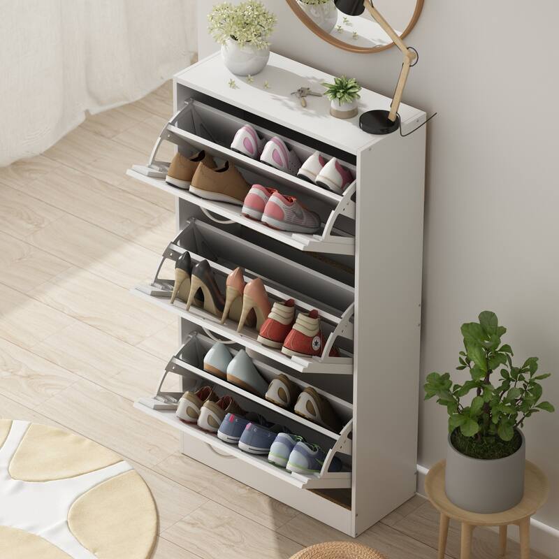 Shoe Cabinet with Flip Drawer for Entryway Rack Storage Organizer