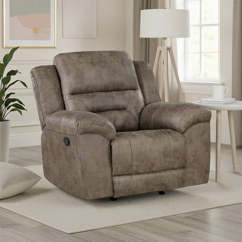 Alonzo 46" Polished Microfiber Rocker Manual Reclining Chair