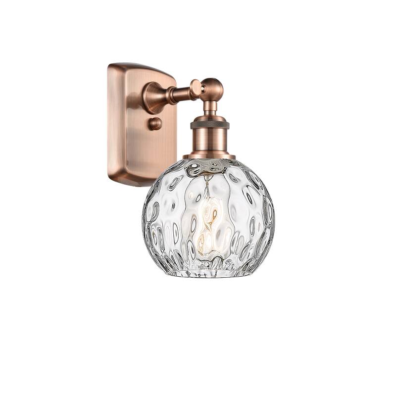 Innovations Lighting Athens Water Glass 1 Light 6" Sconce - Antique Copper