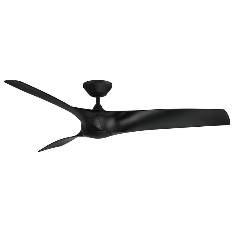 Zephyr Indoor and Outdoor 3-Blade Smart Ceiling Fan 62in with 3000K LED Light Kit and Remote Control with Wall Cradle