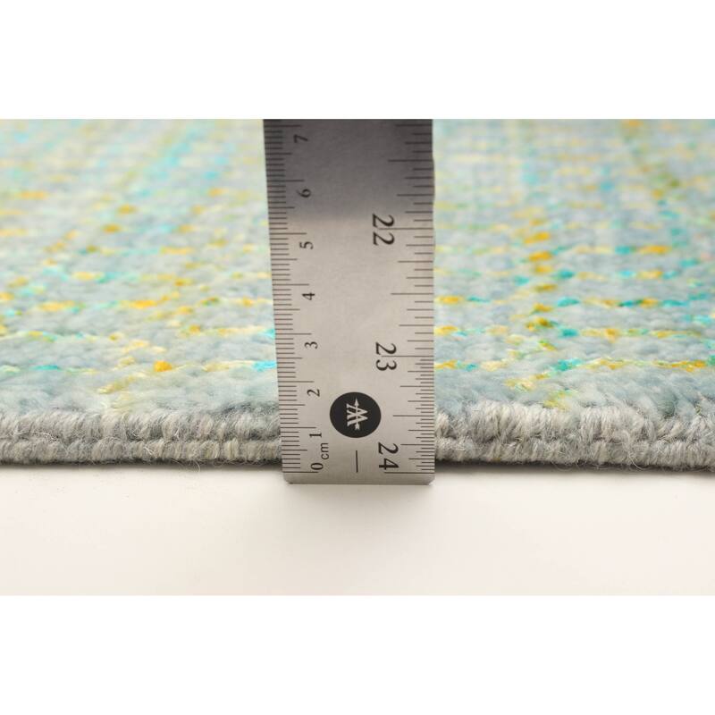 ECARPETGALLERY Hand-knotted Silk Shadow Grey Viscose, Wool Rug - 4'0 x 6'1