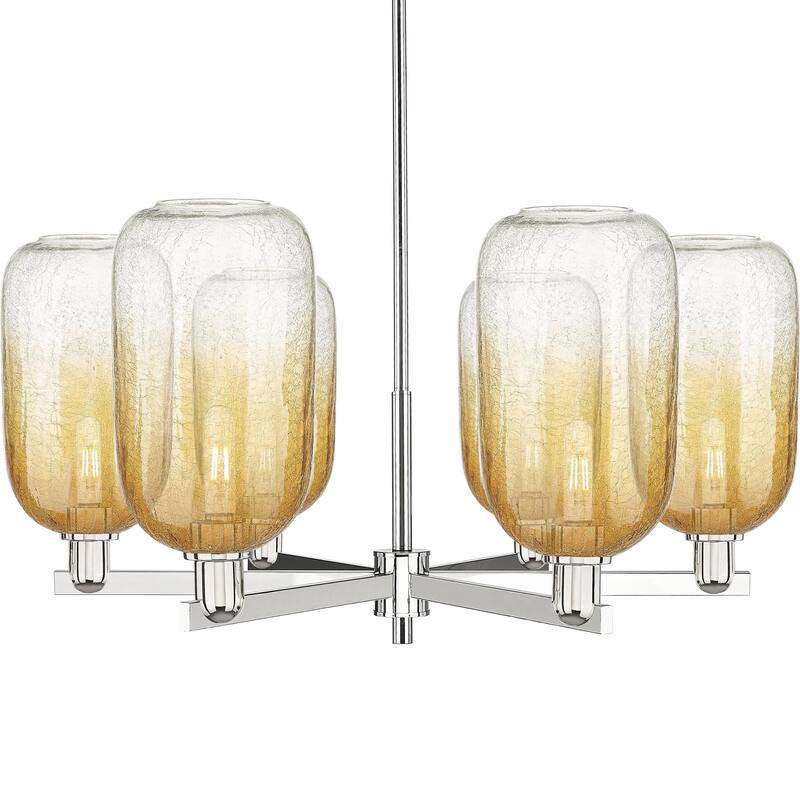 Innovations Lighting 716-6CR-17-24 Brookhaven Cloche Chandelier - Polished Nickel / Amber