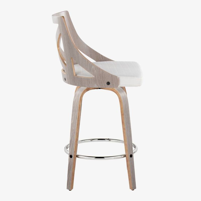 The Gray Barn Charlotte 26" Fixed-Height Counter Stool with Bent Wood Legs (Set of 2)