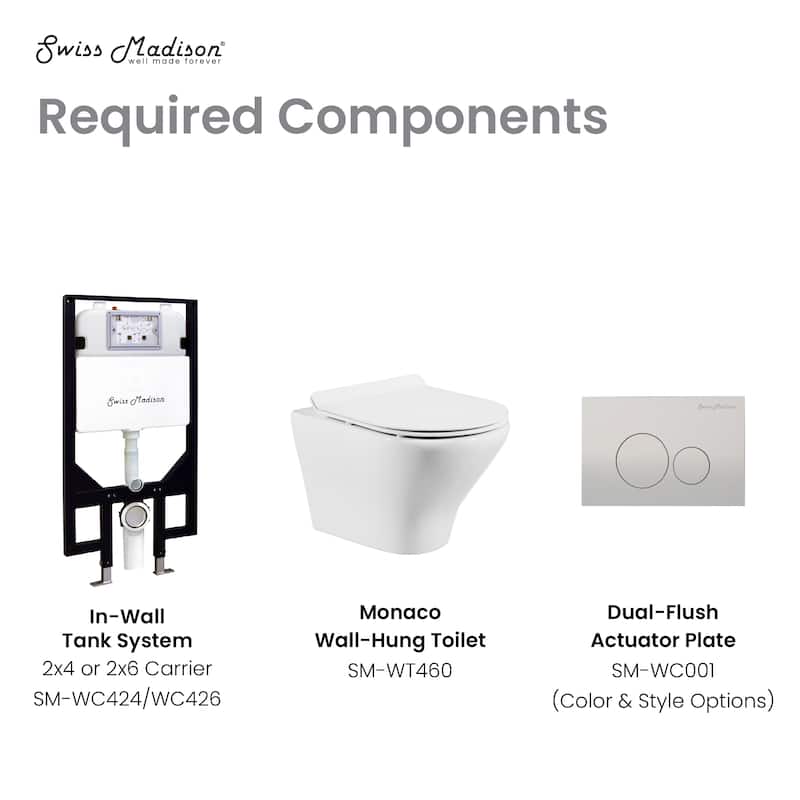 Trocadero Wall-Hung Round Toilet Bowl - 19.5" x 14.35" 14.15"