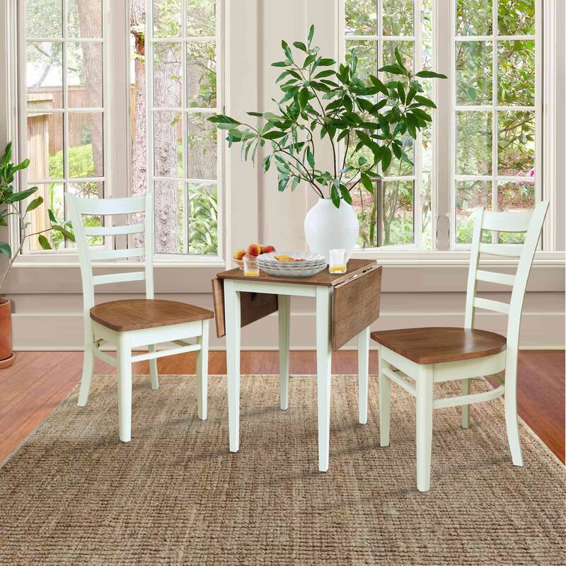 Small Dual Drop Leaf Table with Two Chairs - 3 Piece Set
