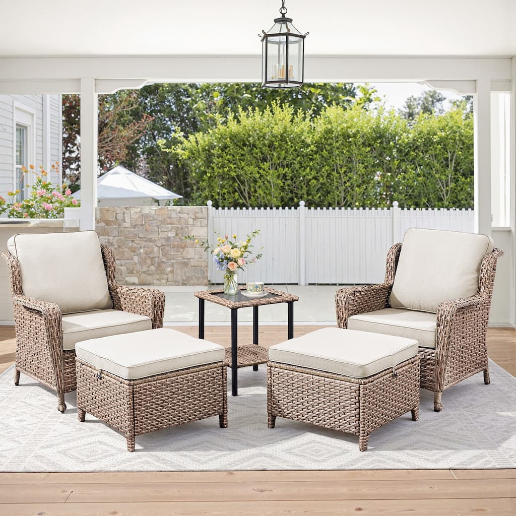 Pocassy Outdoor Patio Swivel Chair Glider Chair with Side Table.