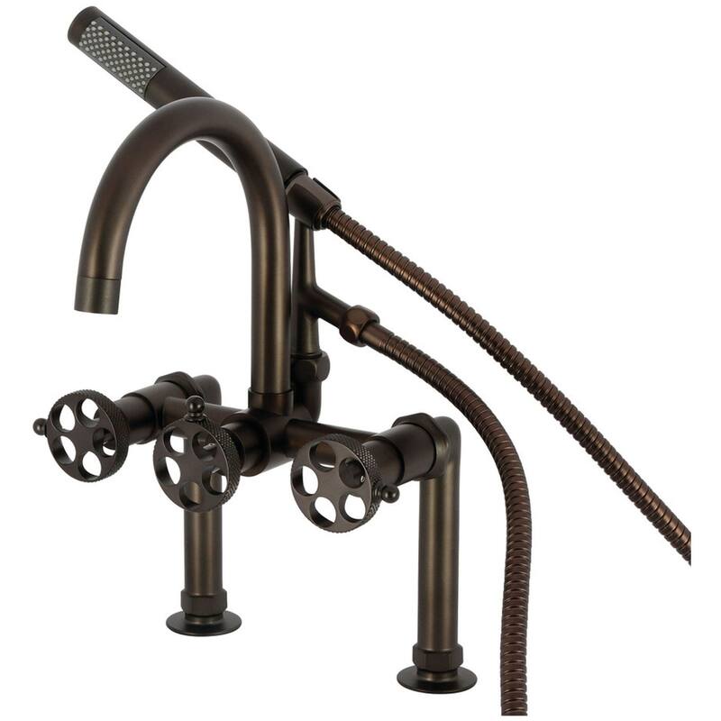 Kingston Brass AE810.RKX Webb Deck Mounted Tub Filler with Built-In - Oil Rubbed Bronze