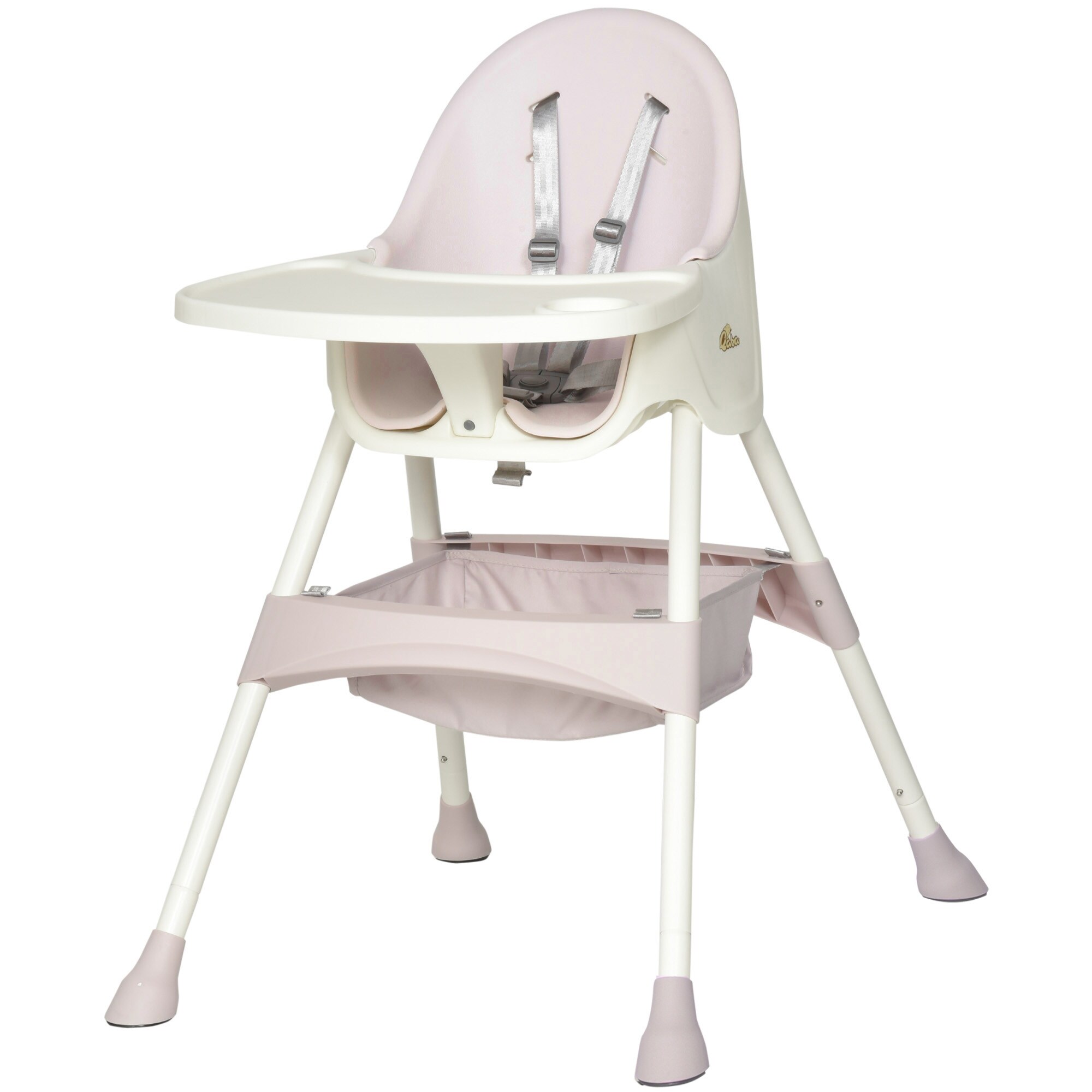 Qaba Baby High Chair 3 In 1 Kids Toddler Seat With 5 Point Safety Harness Removable Food Tray Flexible Design Overstock 32545778