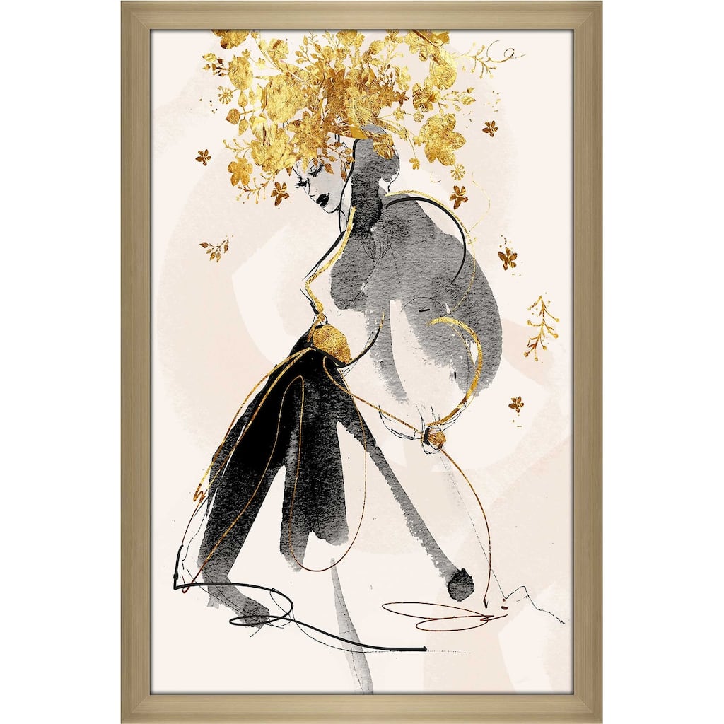 "Gold Flower Girl 2" by Jodi Print on Acrylic