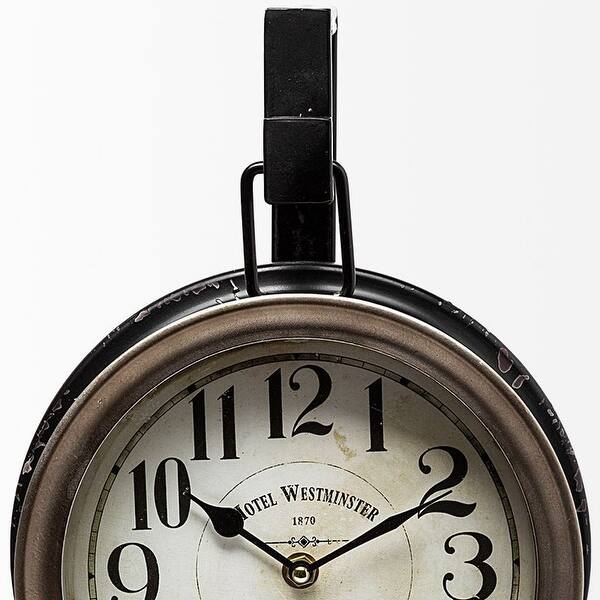 Metallic Brown Metal Hanging Desk Table Clock Metallic Brown Metal Hanging Desk Table Clock