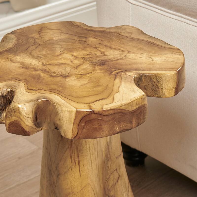 Greenage Teak Plant Stand Natural Edge Side Table