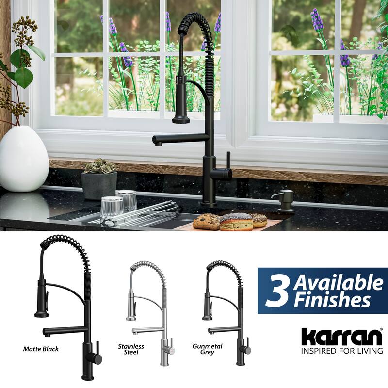 Karran Adlington KKF360 Single Handle Pull Down Sprayer Kitchen Faucet with Pot Filler