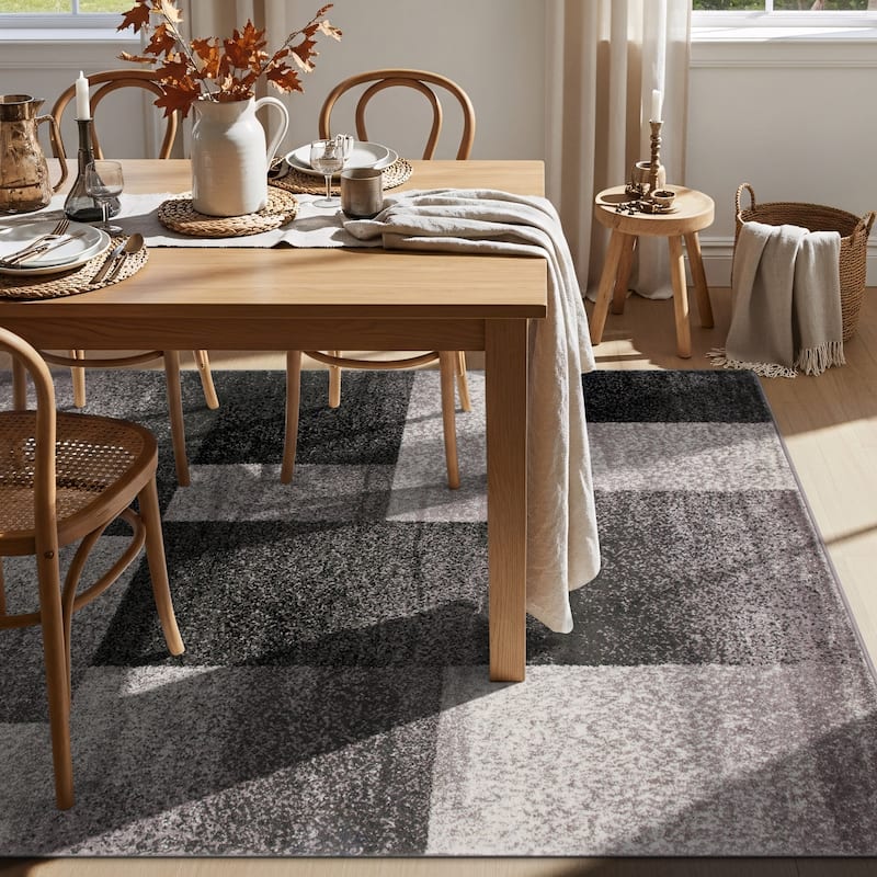 World Rug Gallery Modern Geometric Boxes Area Rug