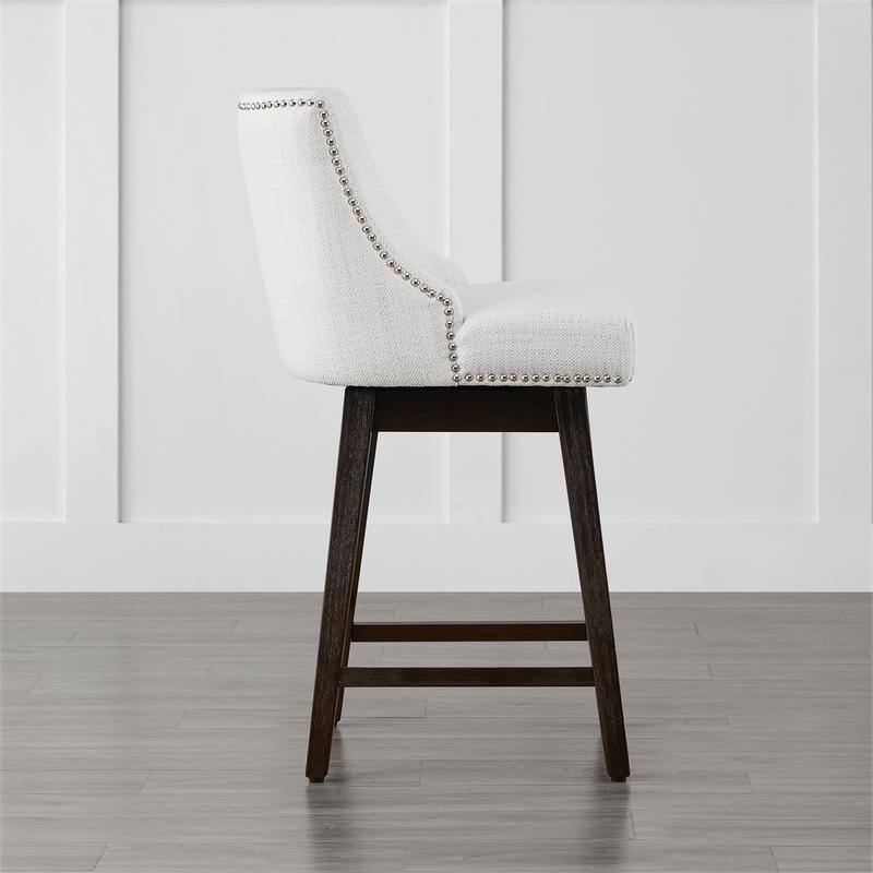 Spruce & Spring Olive Upholstered Counter Height Swivel Barstools-Single