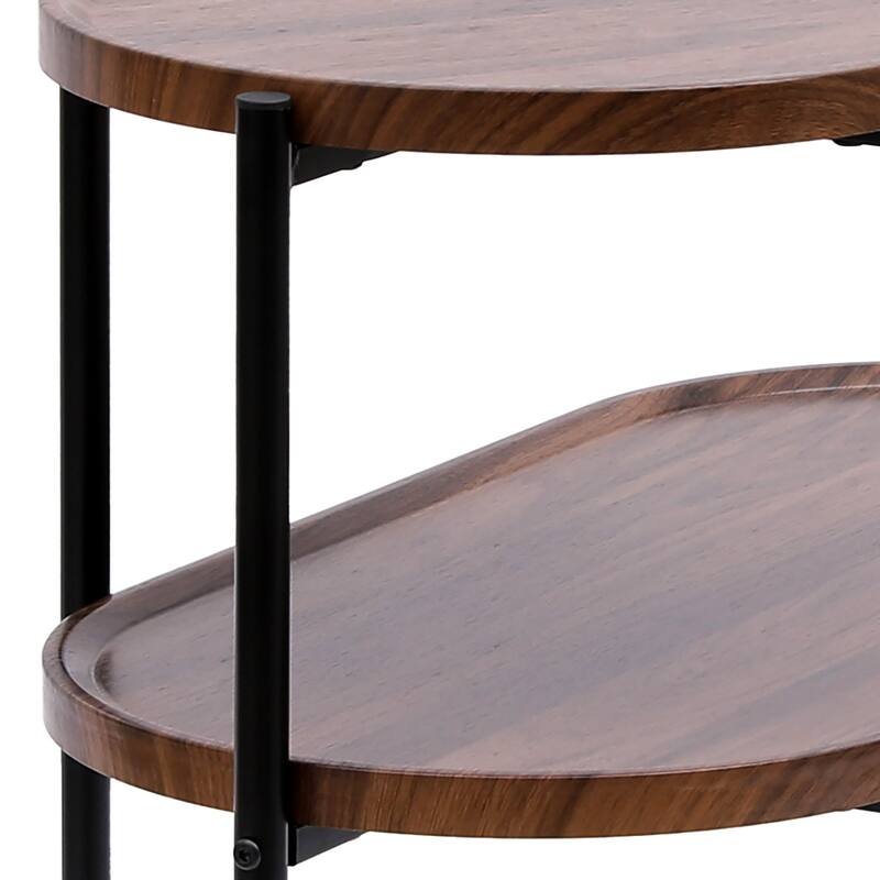 Minimalist Design Two-Tier End Table with Adjustable Foot Pads