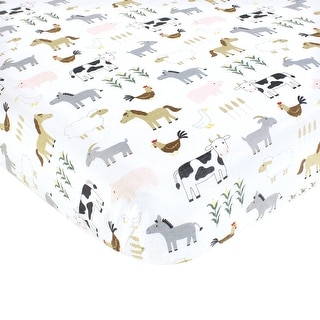 Hudson Baby Cotton Fitted Crib Sheet, Cute Farm, One Size - Cute Farm - One Size