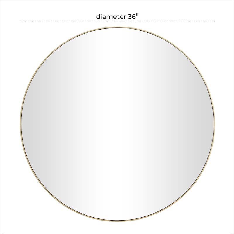 Black, White or Gold Wood Wall Mirror with Thin Frame