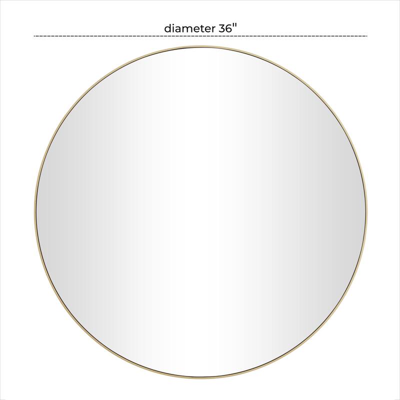 Wooden Wall Mirror with Thin Frame - Gold - Roche River Decor