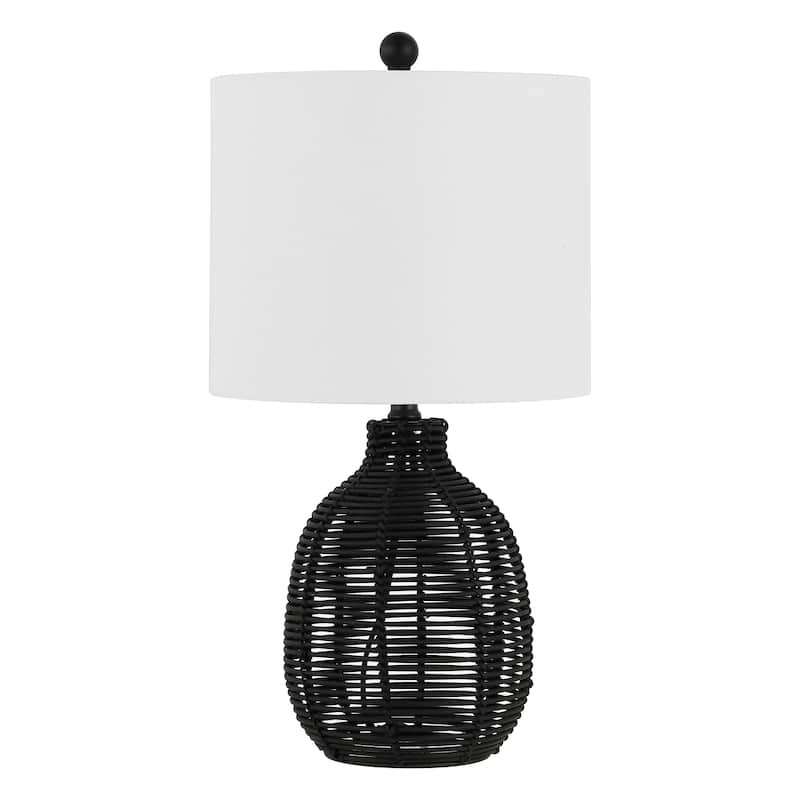 SAFAVIEH Lighting Oroya Tropical Coastal Boho Rattan 23-inch Table Lamp - 12 in. W x 12 in. D x 23 in. H