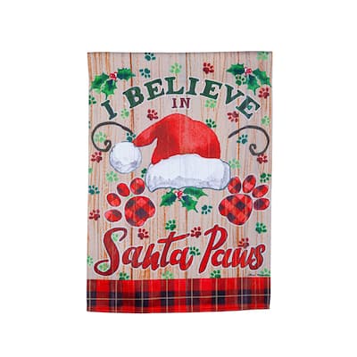 Santa Paws Suede Garden Flag