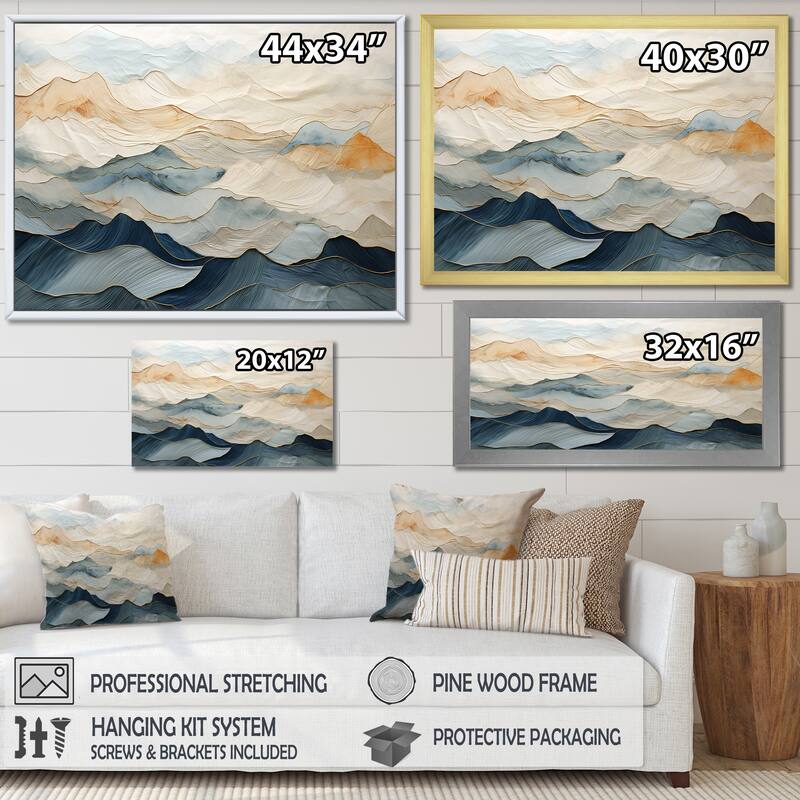 Designart "Majestic Mountain Peaks" Landscape Mountains Framed Wall Art Prints