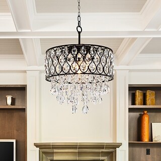 KAWOTI 5-Light Bronze Finish Crystal Pendant Light - Bed Bath & Beyond ...
