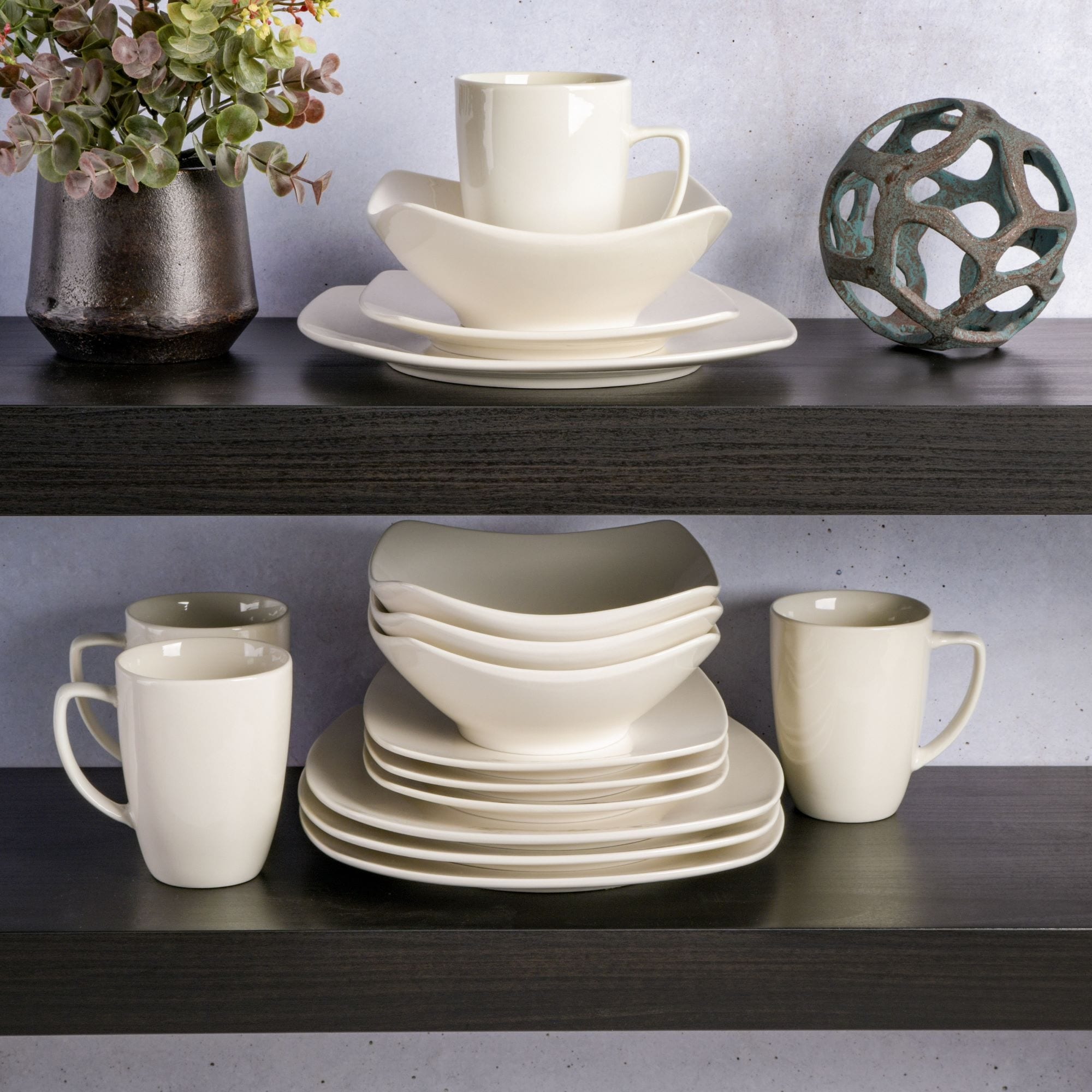 Gibson Home Zen Buffet 16-Piece Dinnerware Set - White