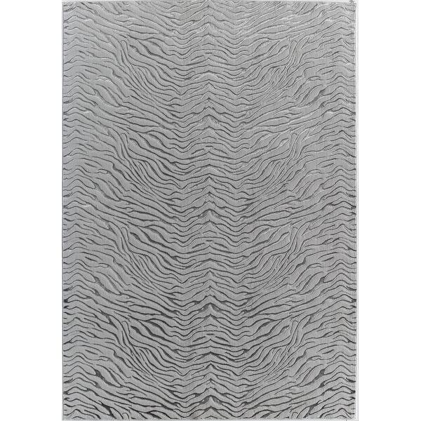 slide 11 of 11, CosmoLiving Natura Collection Gray Tiger Animalia rug 5'x7'