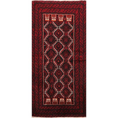 Traditional Geometric Persian Balouch Area Rug Wool Hand-knotted - 3'4" x 6'0"