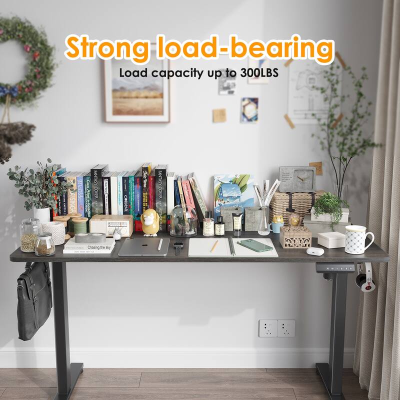 Electric Standing Desk Adjustable Height Sit Stand Home Office Desk With Splice Board