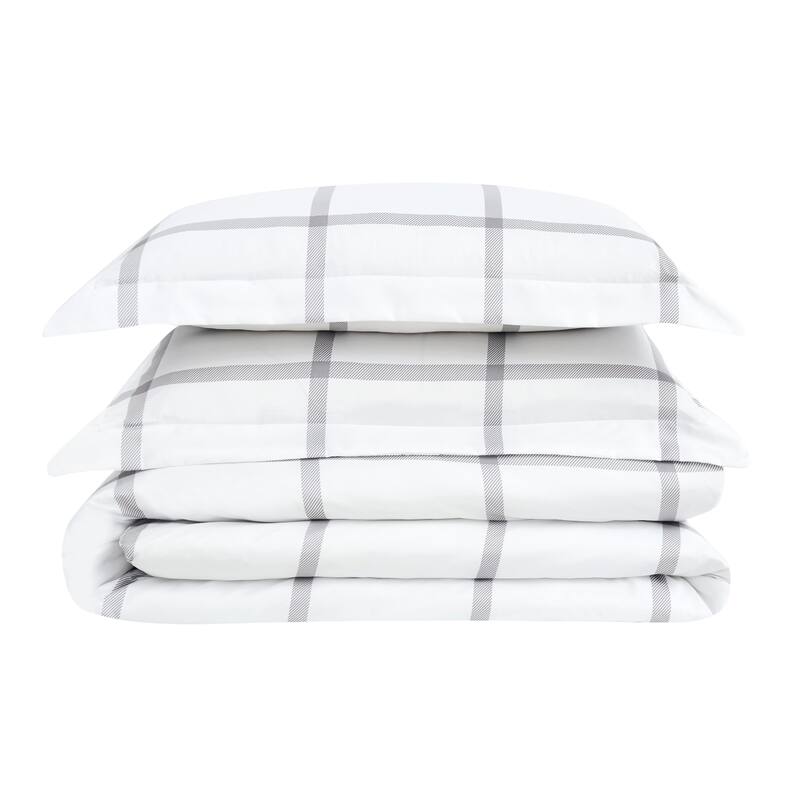 Truly Soft Printed Windowpane 3 Piece Comforter Set