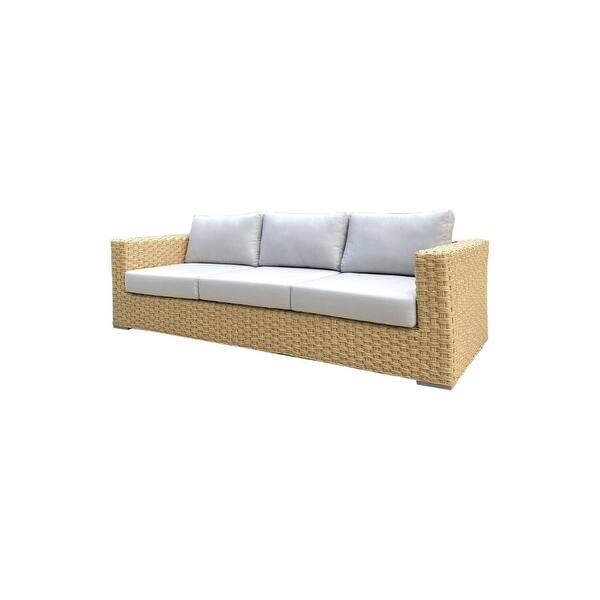 Malibu Patio Furniture Outdoor Sofa Lightweight PE Wicker Includes