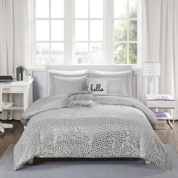 Liv Metallic Triangle Print Comforter Set by Intelligent Design. Opens flyout.
