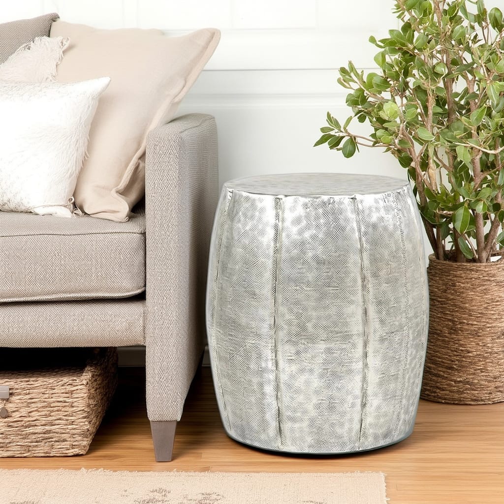 GDFStudio - Vanora Accent Table with Drum Style Aluminum Body - 20.1"
