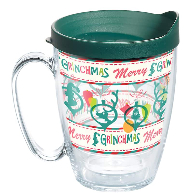 Tervis Dr. Seuss Grinch Christmas Holiday Pattern Made in USA Double Walled Insulated Travel Tumbler, Classic - 16oz Mug - 16oz Mug