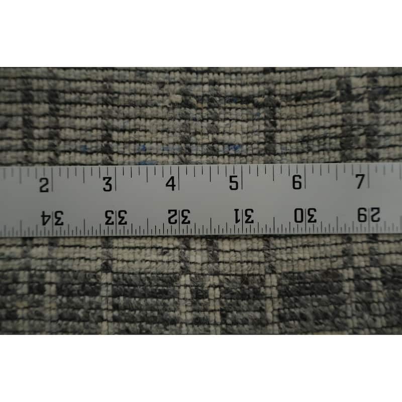 Hand Knotted Oriental 100% Wool Carpet Traditional Geometric Greys & Charcoal IKats Area Rug - 14' 5'' X 11' 6''