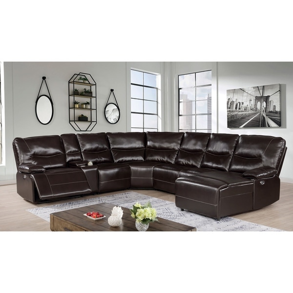 Furniture of America Yount Transitional Dark Brown Power Sectional. Opens flyout.