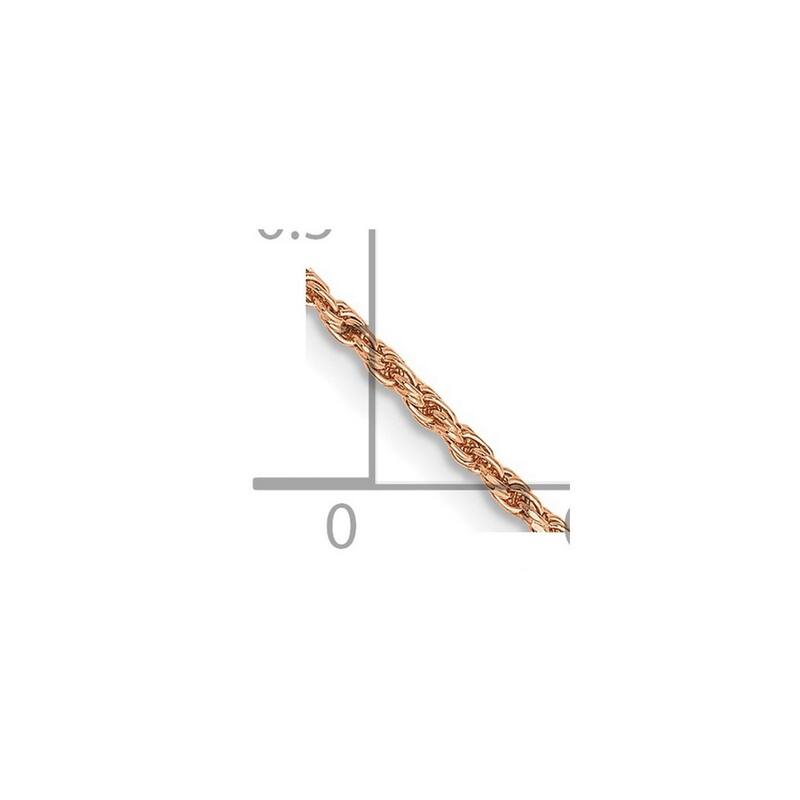 Curata 14k Rose Gold Solid 1.5mm Diamond-Cut Rope Chain Necklace Options: 16 18 20