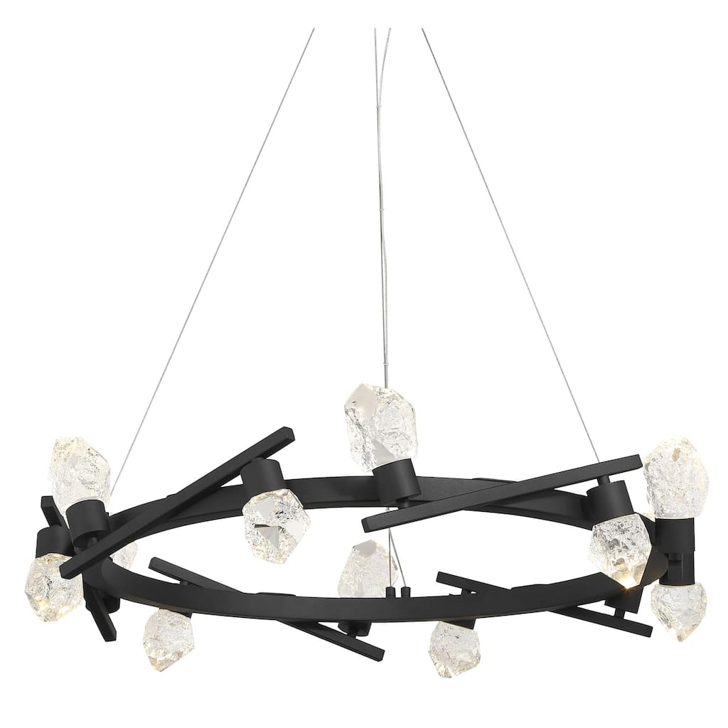 Kovacs P1537-L Kosmyc 12 Light 33" Wide LED Ring Chandelier with Rock