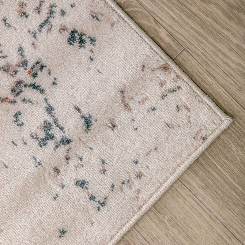 Superior Modern Distressed Damask Polypropylene Indoor Area Rug