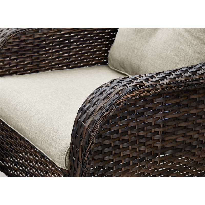 Gymojoy Outdoor Wicker Club Chairs Patio Furniture with Cushion (Set of 2)