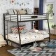preview thumbnail 1 of 4, Tic Contemporary Black Metal 2-Tier Bunk Bed by Furniture of America