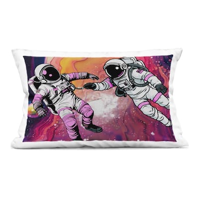 Stupell Astronauts & Bright Nebula Decorative Printed Throw Pillow Design by Jesse Keith