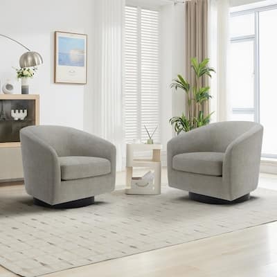 UIXE 360° Swivel Barrel Accent Chair Armchair For Living Room