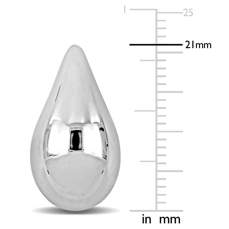 Miadora 21mm Teardrop Design Stud Earrings in 14K White Gold